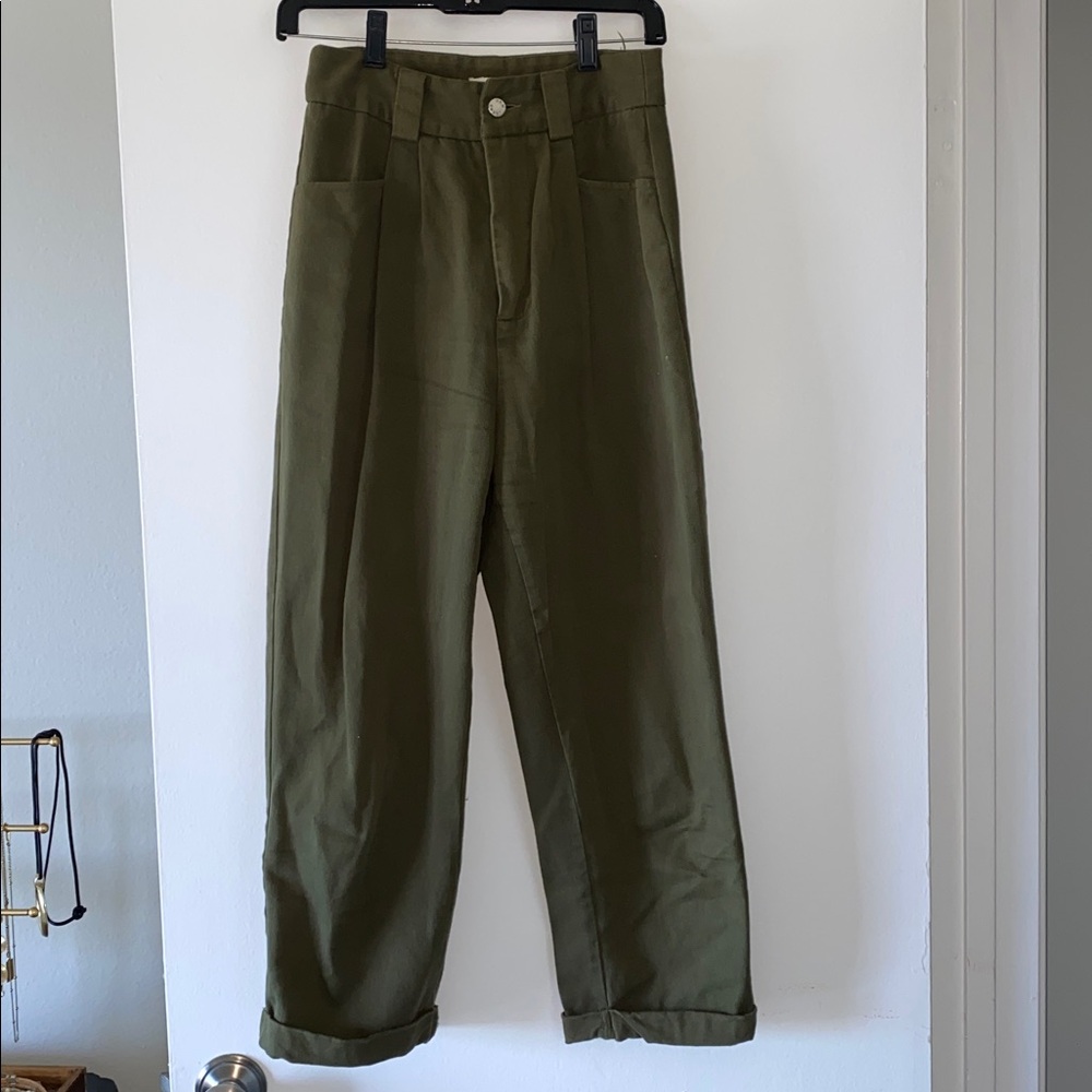 Green Tapered Pants